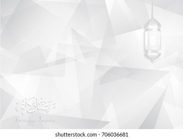 Ramadan Pattern vector,Ramadan kareem  calligraphy text on abstract white background