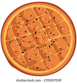 Ramadan pidesi Traditional turkish flatbread with nigella or sesame seeds. Usually baked during Holy Ramadan month.