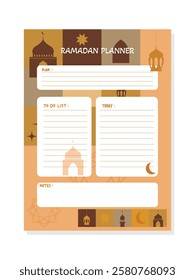 Ramadan planner, card notes, daily planner, to do list