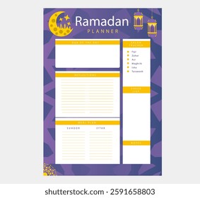 Ramadan planner template a4 design