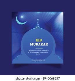 Ramadan post template, social media post template, square flyer and banner, Ramadan Mubarak beautiful greeting card. Based on traditional Islamic pattern as a background.