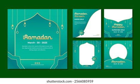 Ramadan post template social media post template Ramadan Kareem sales banner template vector illustration