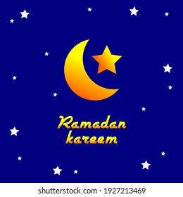 Ramadan poster with design in astronomy. a collection of beautiful stars. design suitable for wallpaper and poster.
