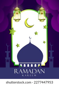 Plantilla de diseño de afiches de Ramadán con lujo y alto   resolución en 3d estilo, adecuado para impresión de afiches y tarjeta