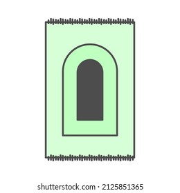 Ramadan prayer mat icon with flat style
