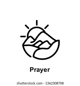 Ramadan prayer outline icon. Element of Ramadan day illustration icon. Signs and symbols can be used for web, logo, mobile app, UI, UX