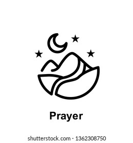 Ramadan prayer outline icon. Element of Ramadan day illustration icon. Signs and symbols can be used for web, logo, mobile app, UI, UX