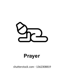 Ramadan prayer outline icon. Element of Ramadan day illustration icon. Signs and symbols can be used for web, logo, mobile app, UI, UX
