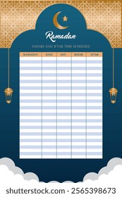 Ramadan prayer schedule template design