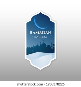 Ramadan premium label badge vector design