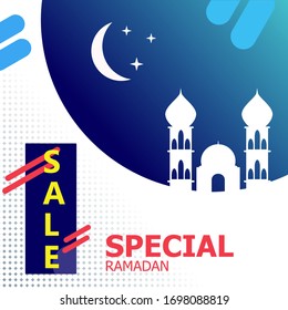 Ramadan promo vector background banner with a very modern gradient