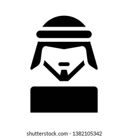 Ramadan prophet avatar profile men people Islam Religion Culture Vector Glyph Icons. Editable Stroke and color.
