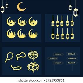 Ramadan Props moon, lantern, mosque designs