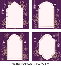 fondo morado de ramadán para publicaciones en medios sociales