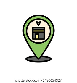 Ramadan Qibla Icon Vector Illustration