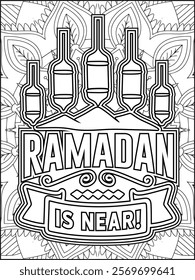 Ramadan Quote Coloring Page. Islamic Quote Coloring Page.