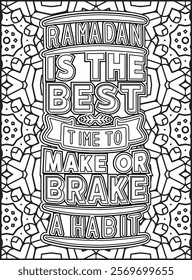 Ramadan Quote Coloring Page. Islamic Quote Coloring Page.