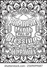 Ramadan Quote Coloring Page. Islamic Quote Coloring Page.