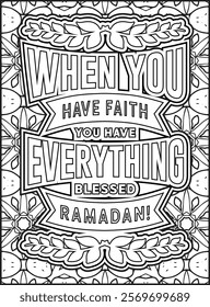 Ramadan Quote Coloring Page. Islamic Quote Coloring Page.