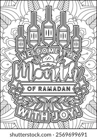 Ramadan Quote Coloring Page. Islamic Quote Coloring Page.