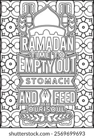 Ramadan Quote Coloring Page. Islamic Quote Coloring Page.