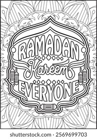 Ramadan Quote Coloring Page. Islamic Quote Coloring Page.