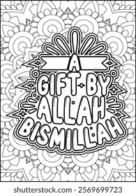 Ramadan Quote Coloring Page. Islamic Quote Coloring Page.