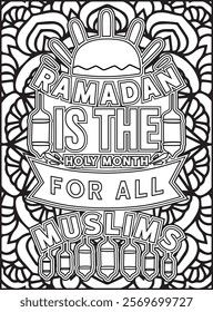 Ramadan Quote Coloring Page. Islamic Quote Coloring Page.