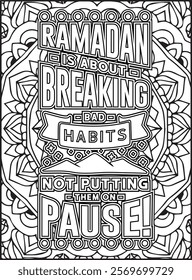 Ramadan Quote Coloring Page. Islamic Quote Coloring Page.