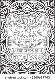 Ramadan Quote Coloring Page. Islamic Quote Coloring Page.