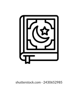 Ramadan Quran Outline Icon Vector Illustration