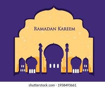 Ramadan or Ramadhan Kareem banner background design and vector illustration of luxury template, theme background, greeting card, banner, social media post.