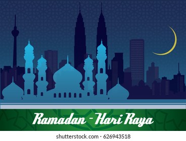 Ramadan Raya Celebration, pray from city to mosque to hometown.