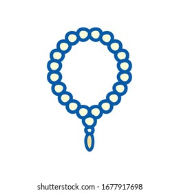 Ramadan rosary line and fill style icon design, Islamic muslim religion culture belief religious faith god spiritual meditation and traditional theme Vector illustration