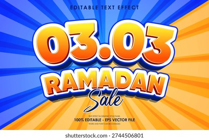 Ramadan Sale 0303 Editable Text Effect with Comic Style and Bright Colors.