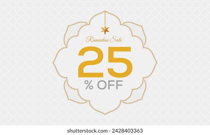 Ramadan Sale 25% Rabatt, Ramadan Sale Template 25% Rabatt Vektor, Ramadan Sale Vektor Art