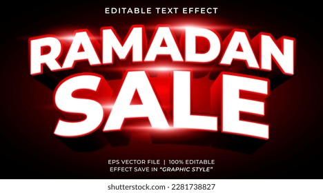 Ramadan sale 3d editable text effect promotion template