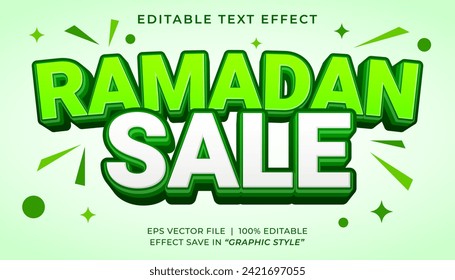 Venta de Ramadán 3d plantilla de promoción de efecto de texto editable