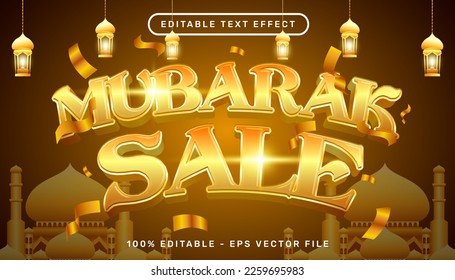 venta ramadan efecto de texto 3d y efecto de texto editable mezquita blanca y fondo islámico