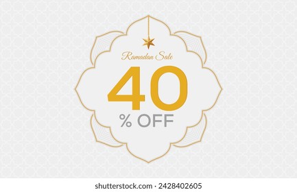 ramadan sale 40% off, ramadan sale template 40% off vector, ramadan sale vector art