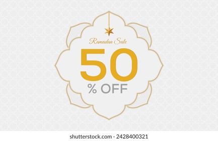 ramadan sale 50% off, ramadan sale template 50% off vector, ramadan sale vector art