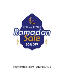 Ramadan Sale Badge Banner Template Design Background