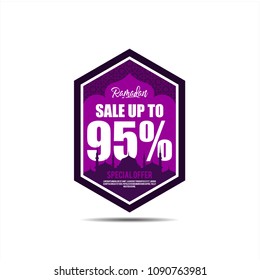 Ramadan sale badge banner,  Vector illustrations for ramadan sale up to50%