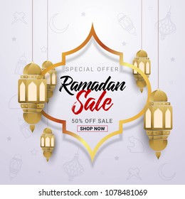 Ramadan Sale Banner background design template