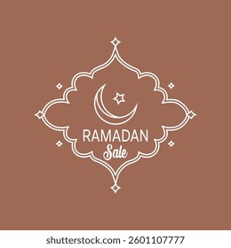 Ramadan Sale Banner with Crescent Moon and Star Design