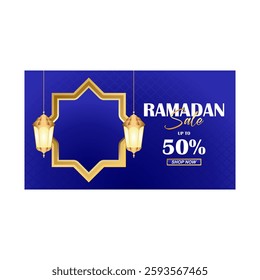 Ramadan sale banner design. Vector illustration. Ramadan Kareem.