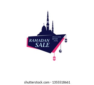 Ramadan sale banner. discount sign up to 75%. special offer