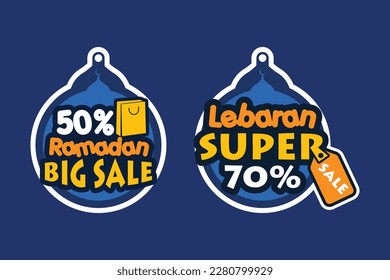 ramadan sale banner sticker illustration