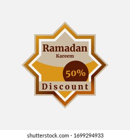 Ramadan sale banner tag vector illustration template