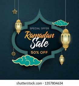 Ramadan Sale Banner Template Design Background 